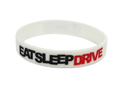 Opaska silikonowa Eat Sleep Drive | biała